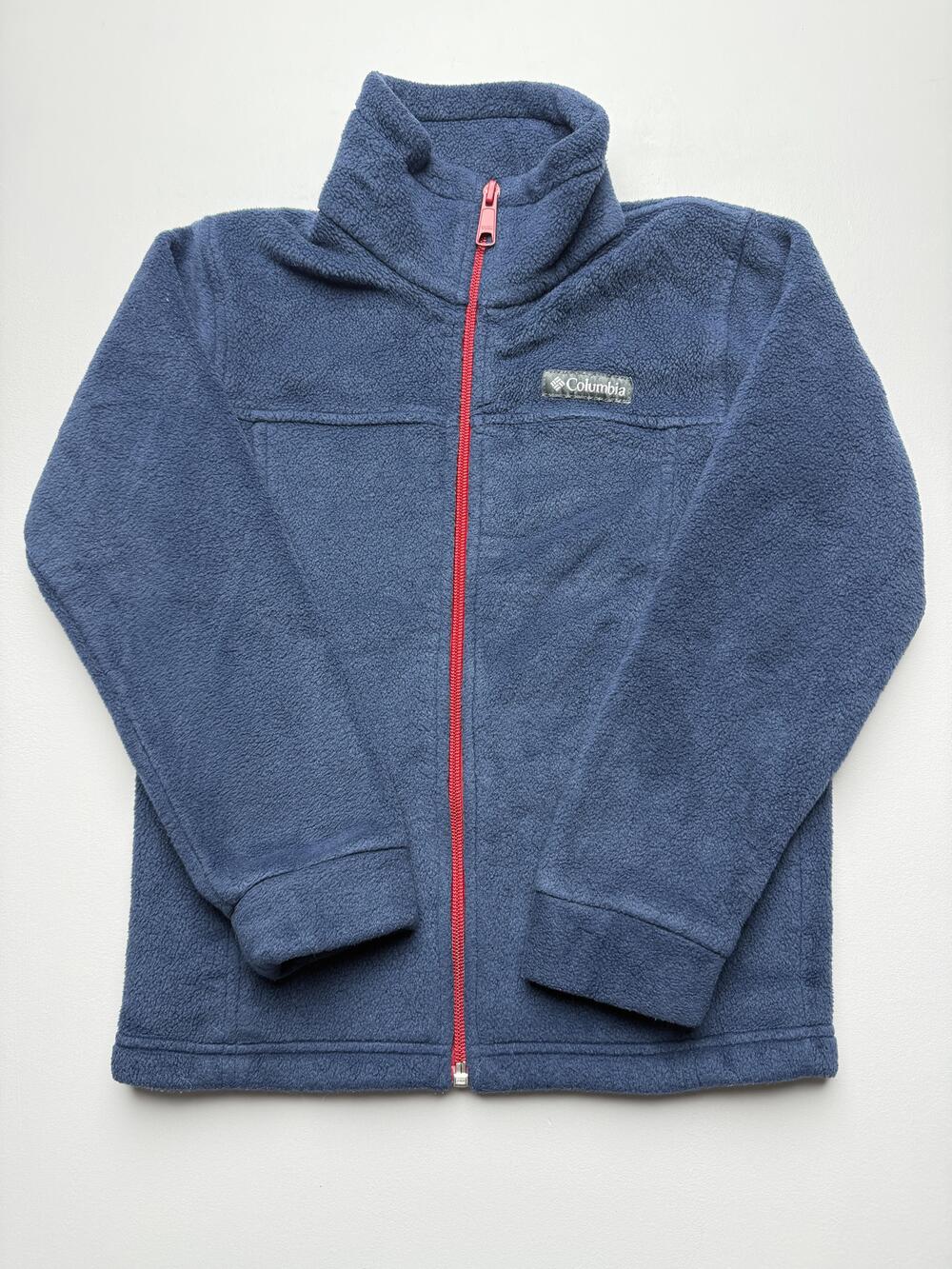 Columbia Fleece Jacket Youth XS Blue Full Zip Mock Neck Pockets Warm Winter